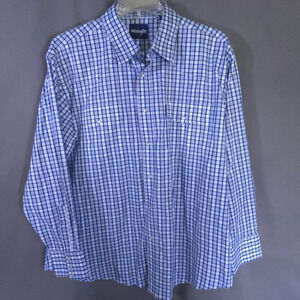 Wrangler Button Down Pearl Snaps Blue Plaid Western Cowboy Rodeo Size XXL‎